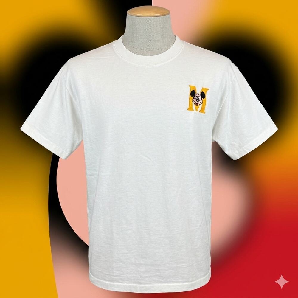 VTG Disney Designs USA Mickey Mouse Embroidered White Shirt L